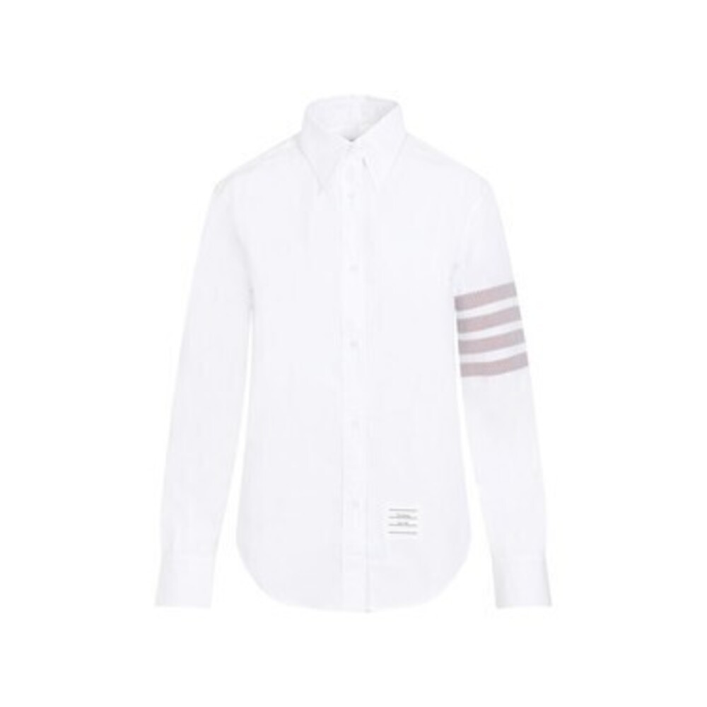 Thom Browne 4-Bar Stripe Detailed Poplin Shirt